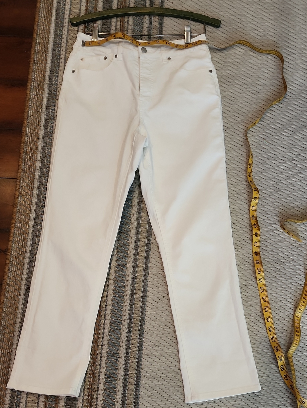 Frye White Straight Loose Fit Jeans